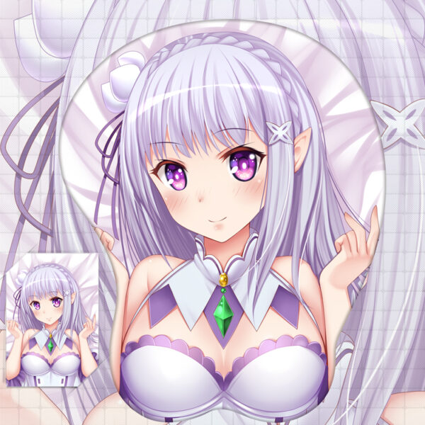 Re Zero Emilia 3D Oppai Mouse Pad