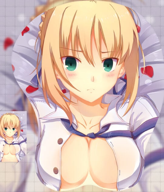 Saber 3D Oppai Mouse Pad