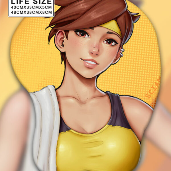 Tracer Life Size Oppai Mousepad