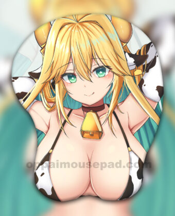 Cow Tribe Girl 3D Oppai Mouse Pad