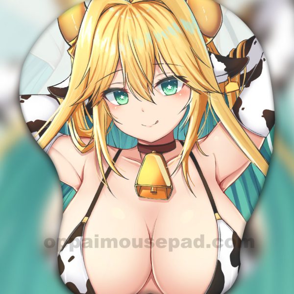 Cow Tribe Girl 3D Oppai Mouse Pad