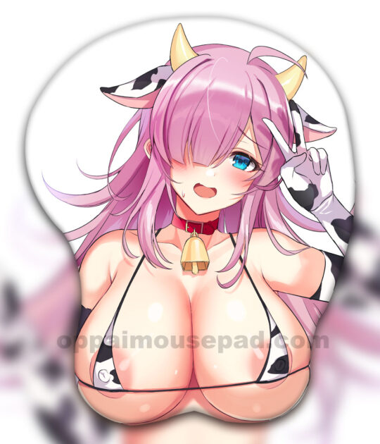 Cow Tribe Girl 3D Oppai Mouse Pad Ver1