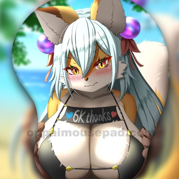 Fox Girl 3D Oppai Mouse Pad