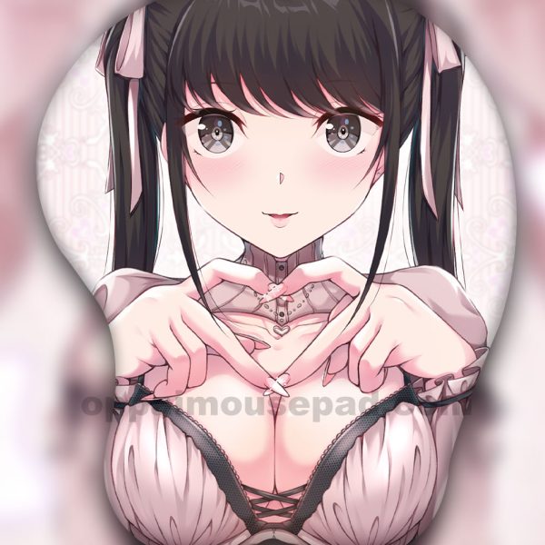 Double Ponytail Girl 3D Oppai Mouse Pad