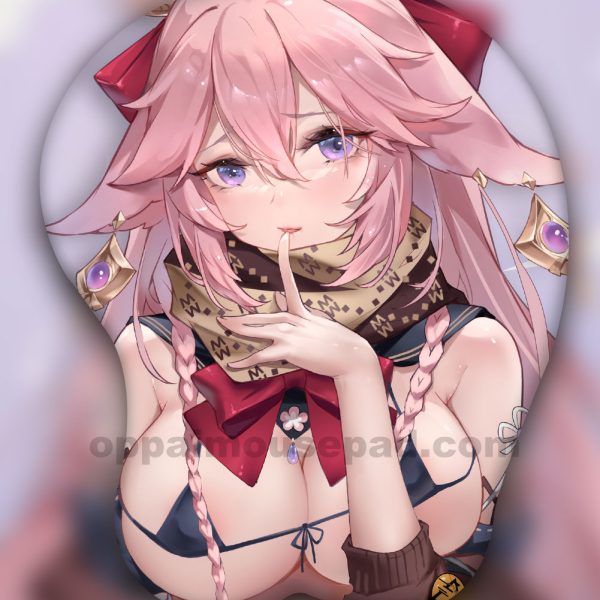 Yae Miko Oppai Mousepad | Genshin Impact