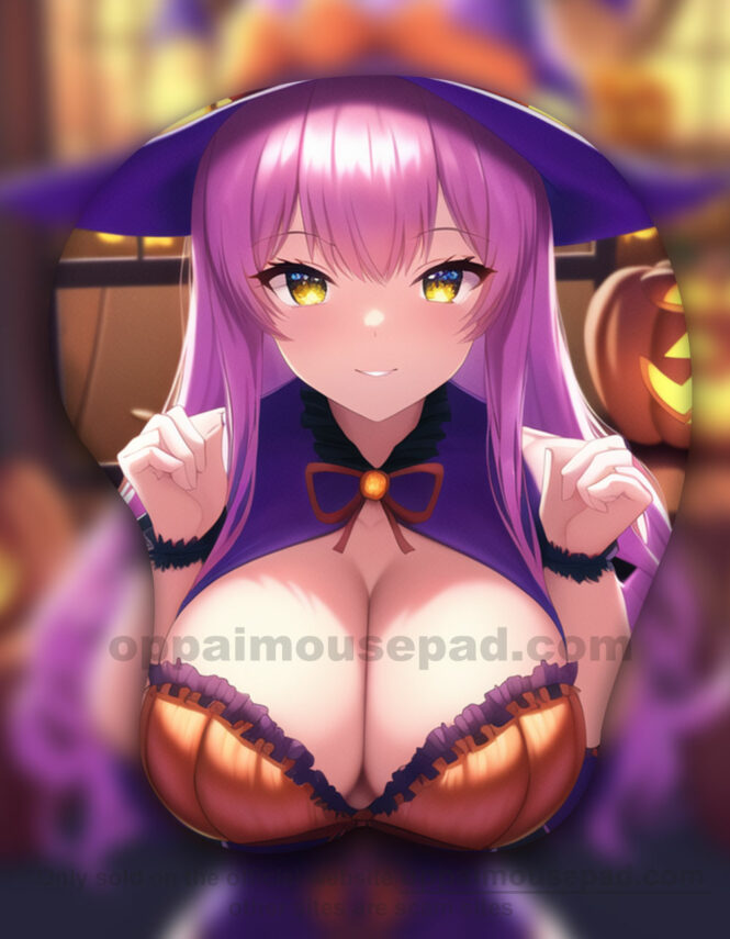 Witch Halloween Oppai Mousepad