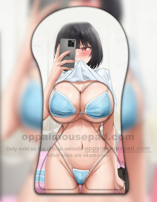 Anime Girl Half Body 3d Mouse Pad