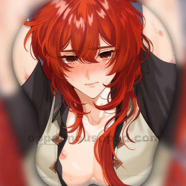 Diluc Genshin Impact Boob Mouse Pad