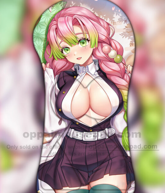 Mitsuri Kanroji Half Body Kimetsu no Yaiba Anime Boob Mouse Pad | Big Boob Mouse Pad