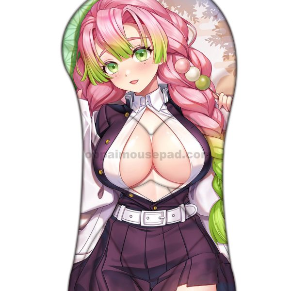 Mitsuri Kanroji Half Body Kimetsu no Yaiba Anime Boob Mouse Pad | Giant Oppai Mousepad