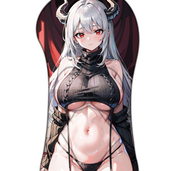 Horned Girl Half Body Boob Mouse Pad | Biggest Oppai Mousepad