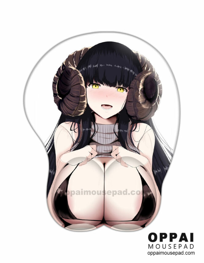 Horned Girl Boob Mouse Pad