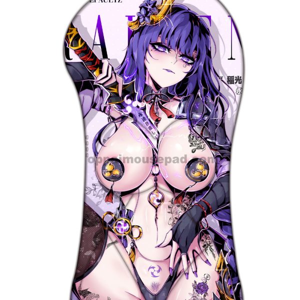 Raiden Shogun Half Body Genshin 3D Mouse Pad | Life Size Oppai Mousepad