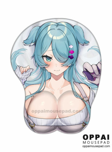 Blue Haired Girl Anime 3D Mouse Pad