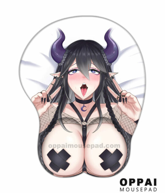 Horned Girl Anime Boob Mouse Pad