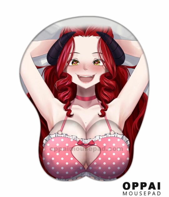 Cow Horn Girl Mouse Pad With Boobs