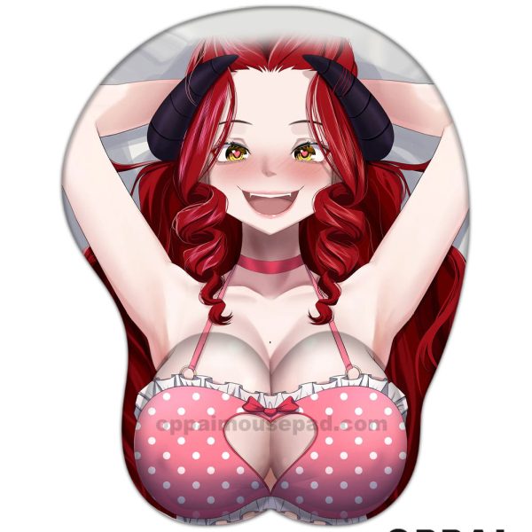 Cow Horn Girl Mouse Pad With Boobs