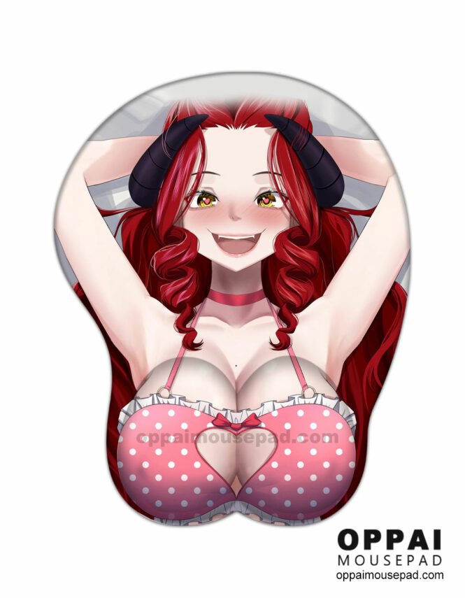 Cow Horn Girl Mouse Pad With Boobs