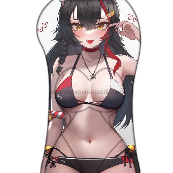 Ookami Mio Half Body Hololive 3D Mouse Pad | Biggest Oppai Mousepad