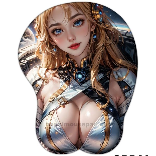 Blonde Girl Boobs Mouse Pad