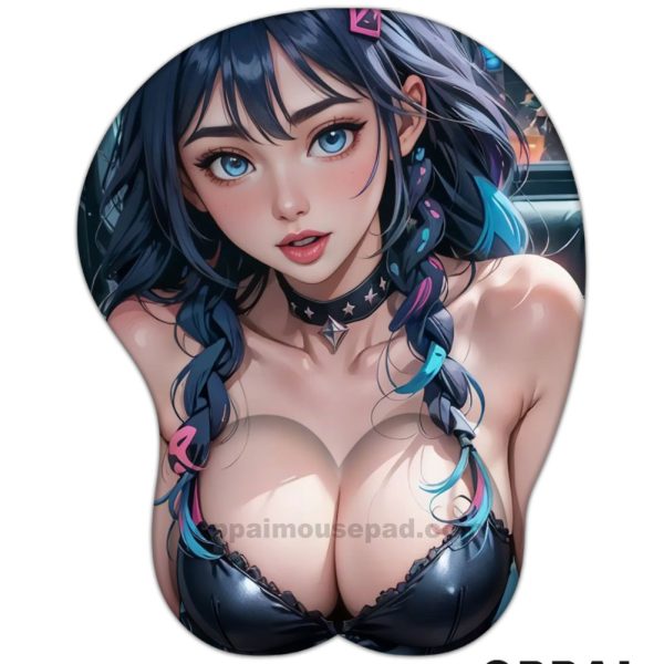 Blue Haired Girl 3D Mouse Pad