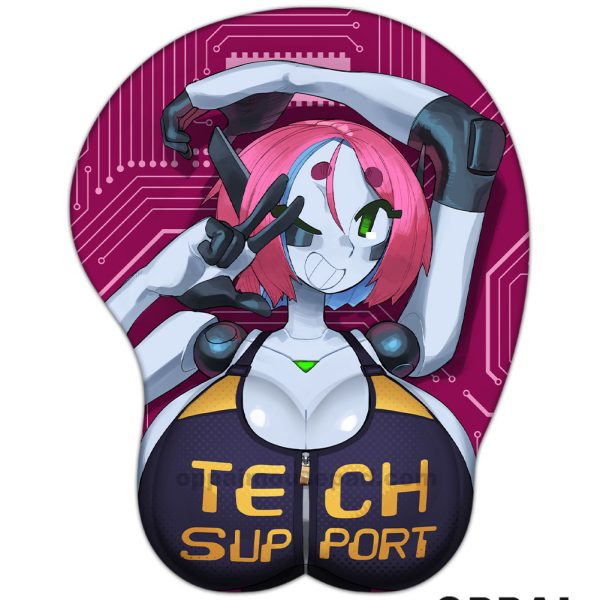 Cute Robot Boob Mouse Pad