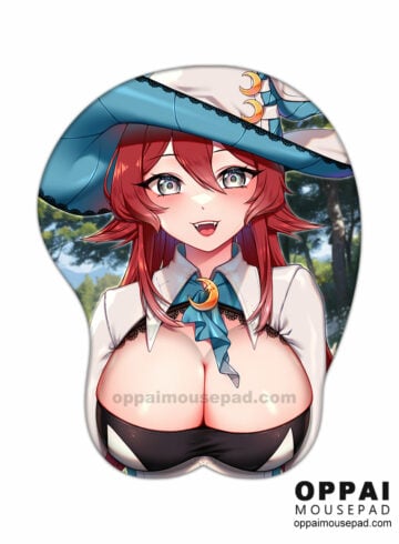 Red Hair Witch VTuber 3D Mouse Pad