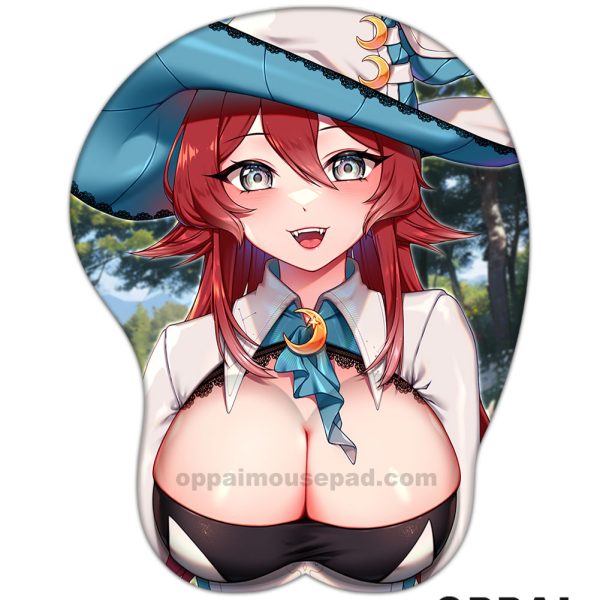 Red Hair Witch VTuber 3D Mouse Pad