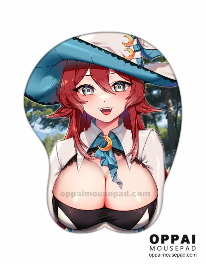 Red Hair Witch Vtuber 3D Mouse Pad