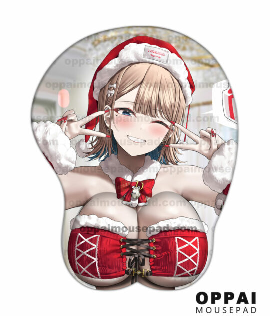 Christmas Girl Boob Mouse Pad