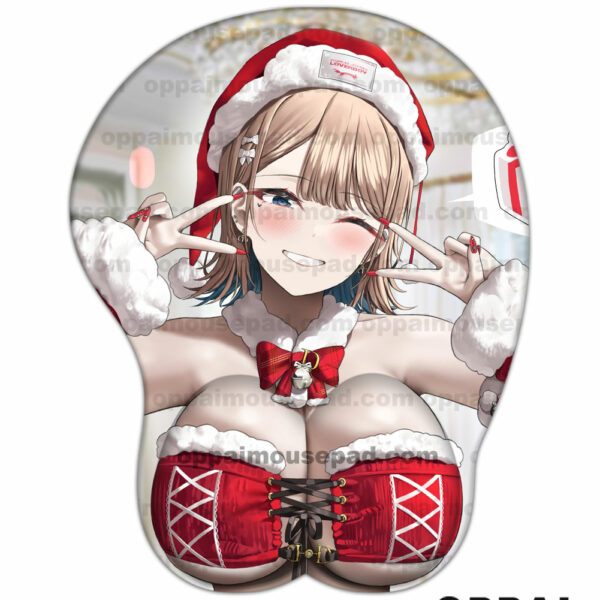 Christmas Girl Boob Mouse Pad