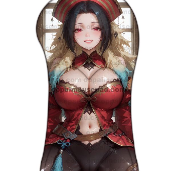 Court Mage Half Body SaGa Oppai Mousepad | Big Boob Mouse Pad