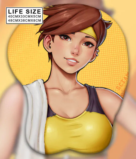 Tracer Life Size Oppai Mousepad