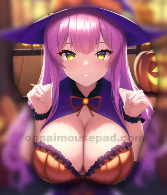 Witch Halloween Oppai Mousepad