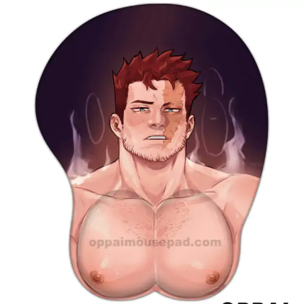 Enji Todoroki My Hero Academia 3d Mouse Pad | Anime Titty Mousepad | Male 3D Mouse Pad