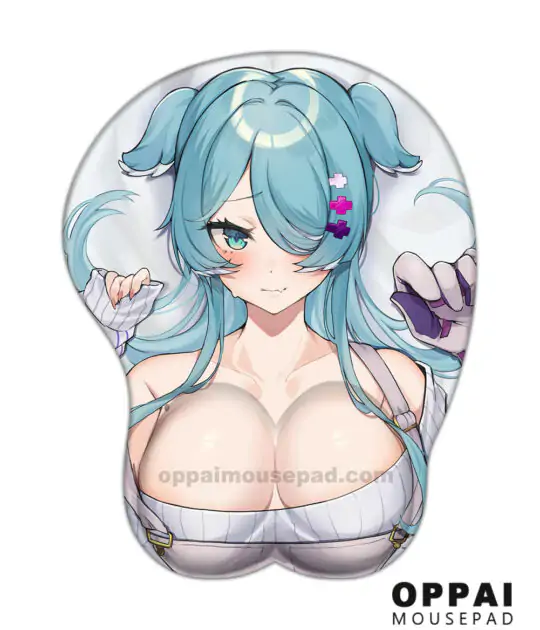 Blue Haired Girl Anime 3D Mouse Pad