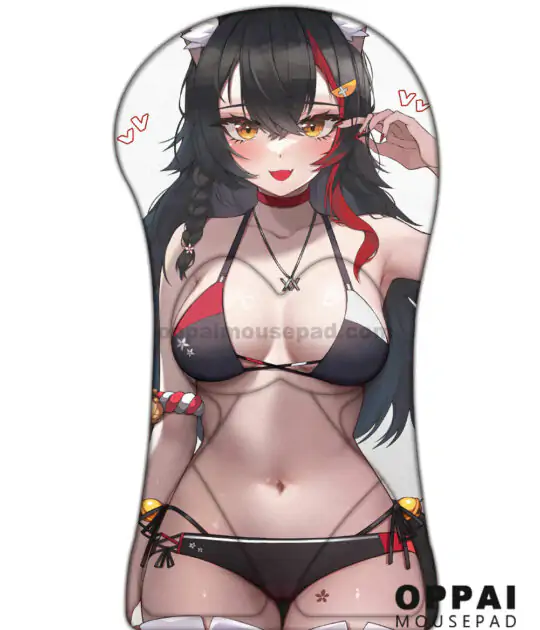 Ookami Mio Half Body Hololive 3D Mouse Pad | Biggest Oppai Mousepad