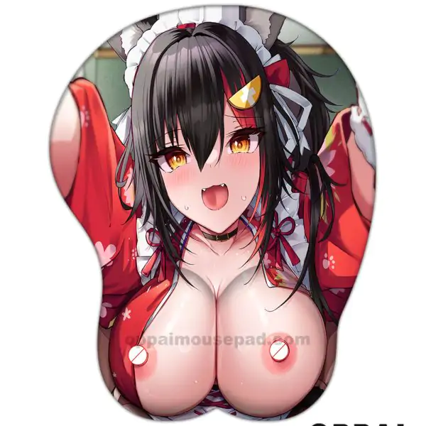 Ookami Mio Titty Mousepad | Hololive Hentai Mouse Pad
