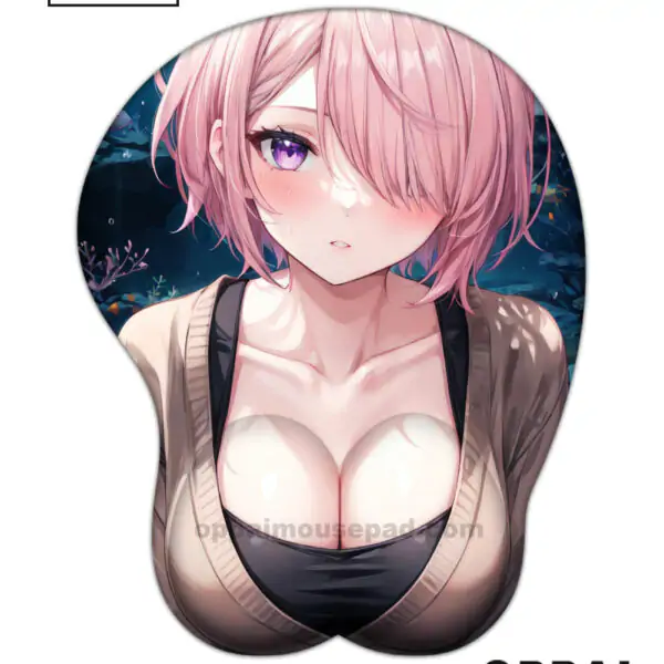Pink Hair Girl Life Size Oppai Mousepad